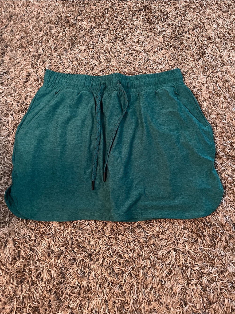 Wander Green Drawstring Mini Skirt